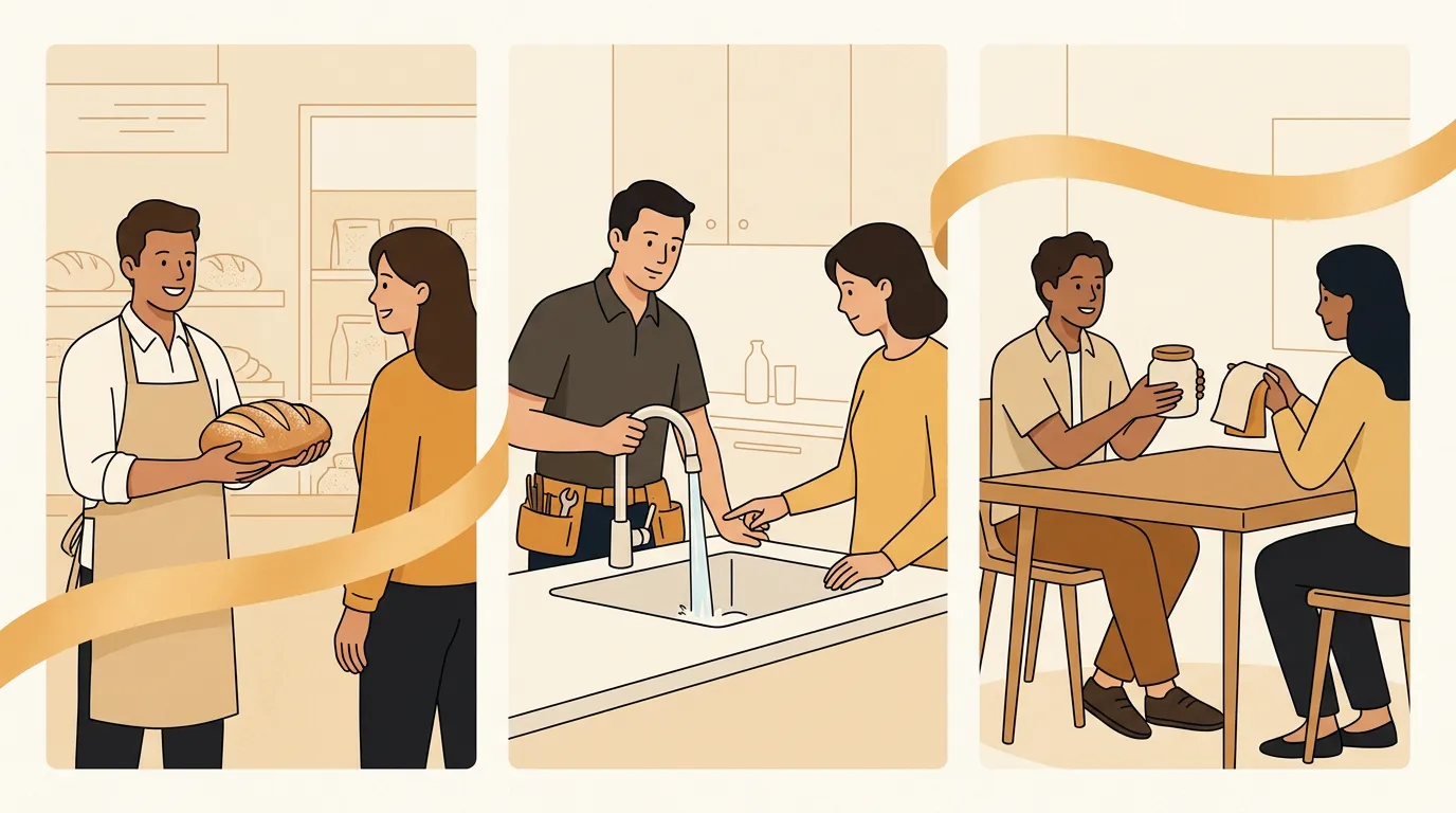 Bakery, home-service, and product businesses turning real work into useful social posts