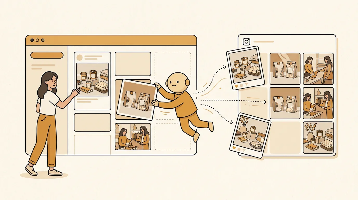 Product visual library turning business assets into Instagram content