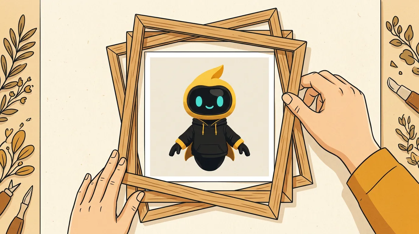 Small-business owner checking product image safe zones through different crop frames